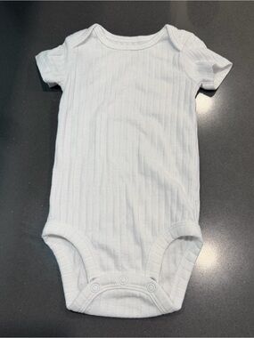 Carter's White Ribbed Short-Sleeve Baby Bodysuit